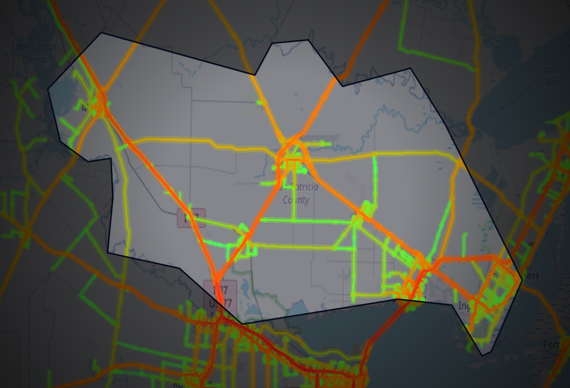 Traffic map of San Patricio, Texas