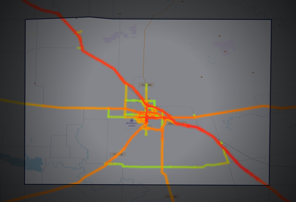 Traffic map of Scurry, Texas