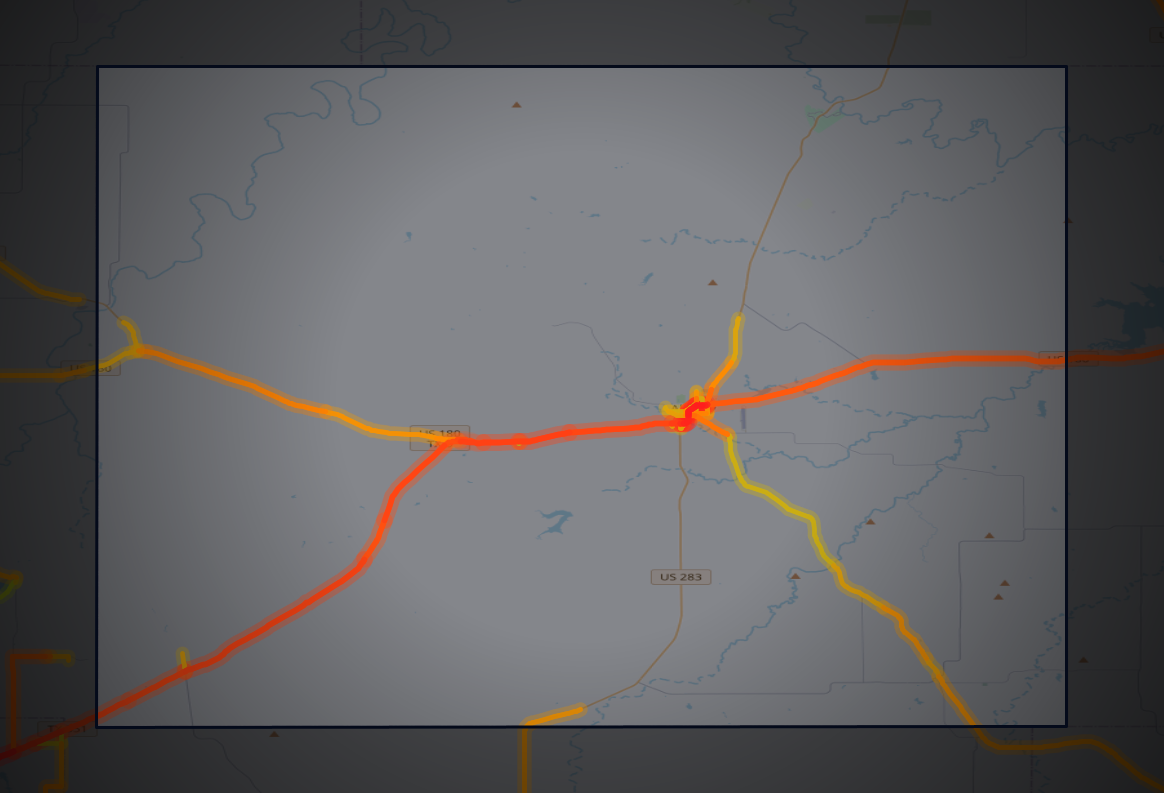 Traffic map of Shackelford, Texas