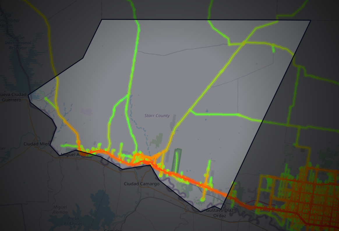 Traffic map of Starr, Texas