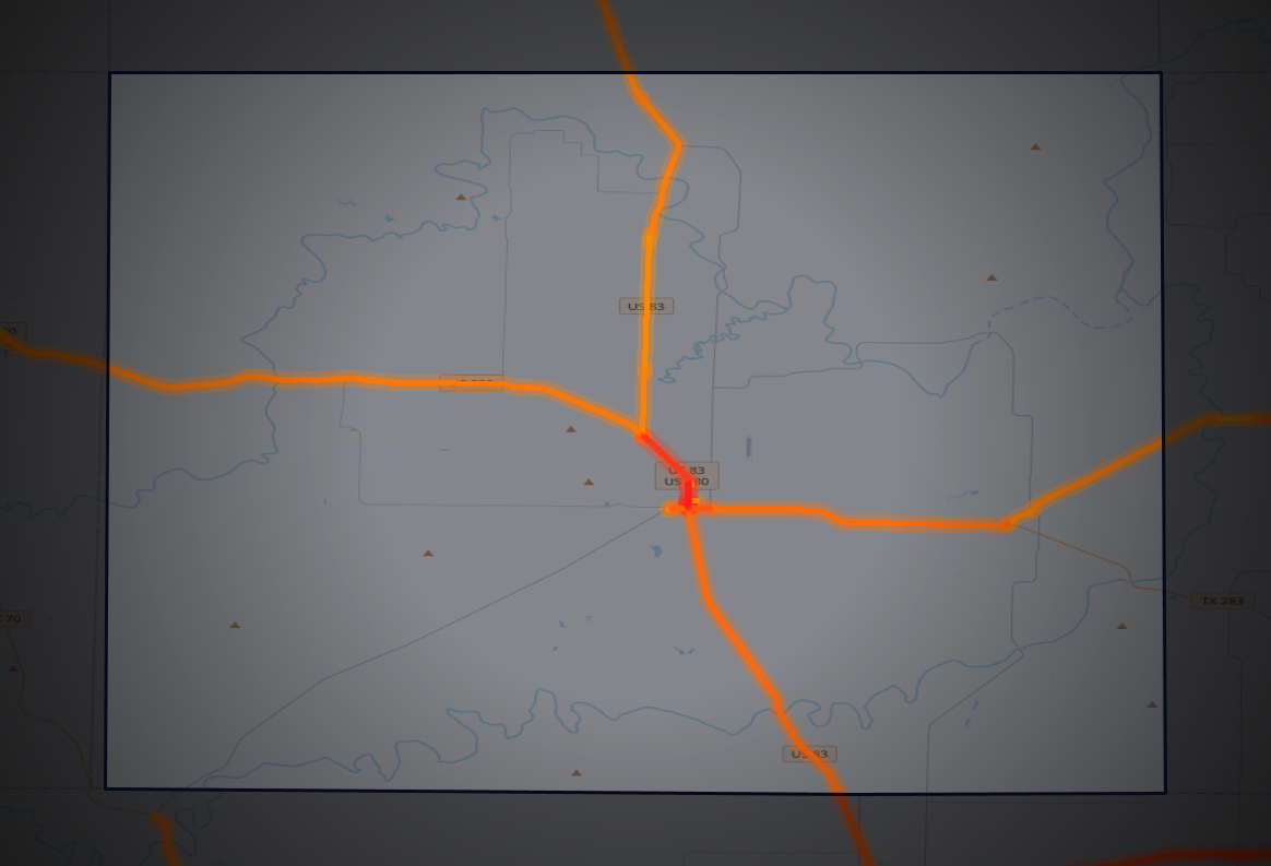 Traffic map of Stonewall, Texas