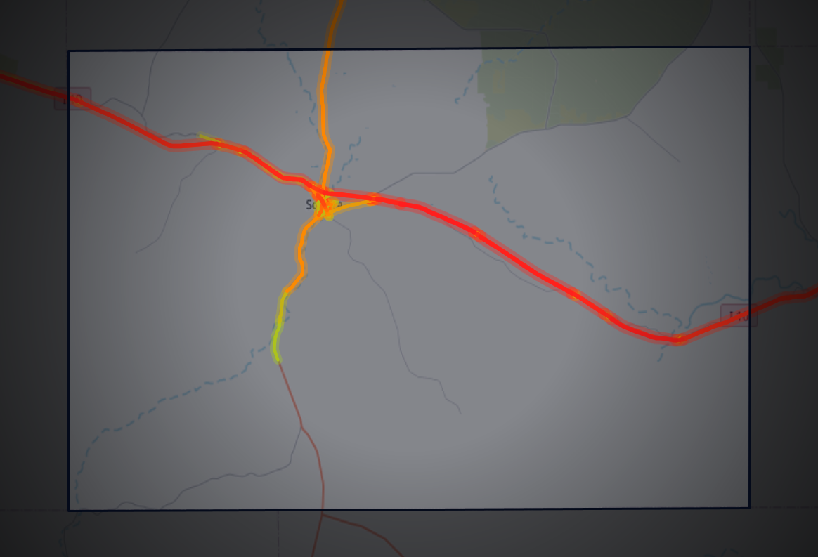 Traffic map of Sutton, Texas
