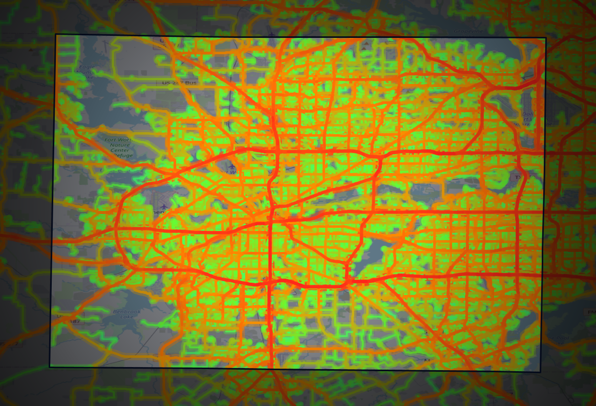 Traffic map of Tarrant, Texas