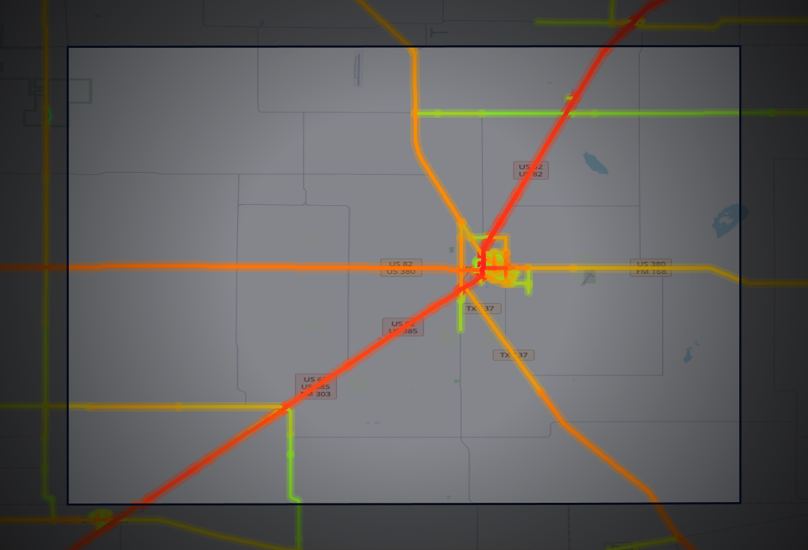Traffic map of Terry, Texas