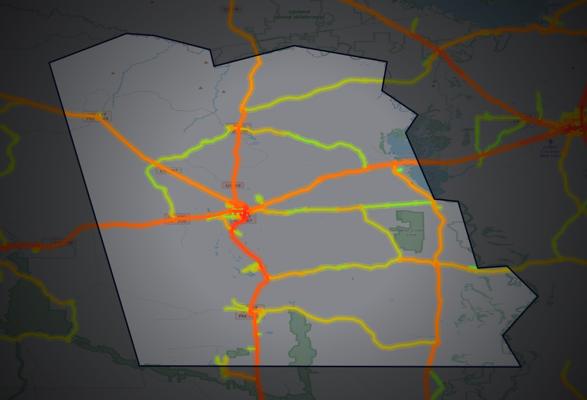 Traffic map of Tyler, Texas