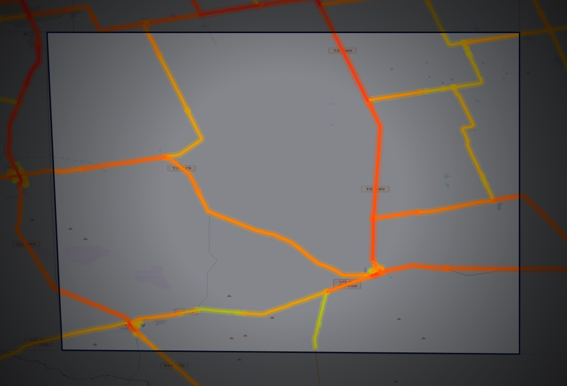 Traffic map of Upton, Texas