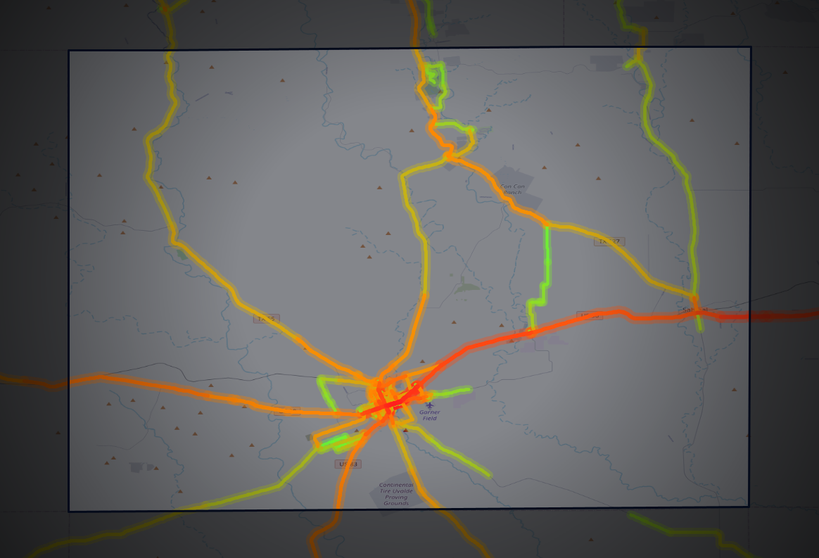 Traffic map of Uvalde, Texas