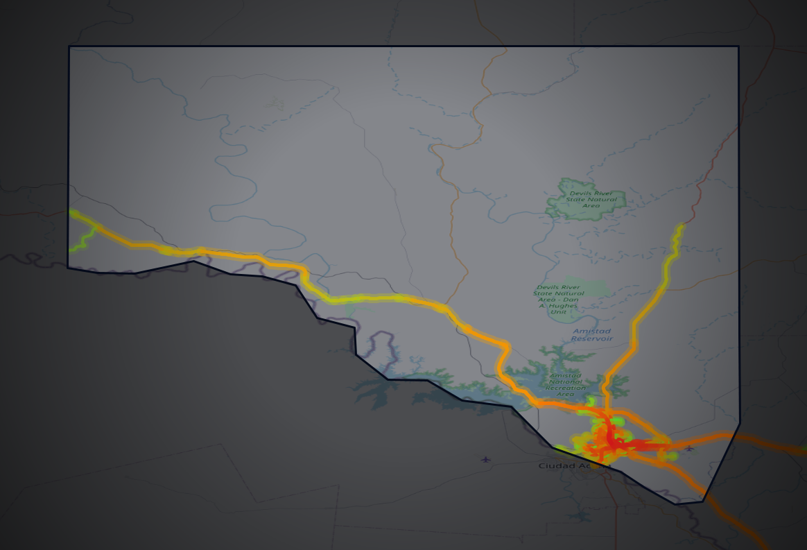 Traffic map of Val Verde, Texas