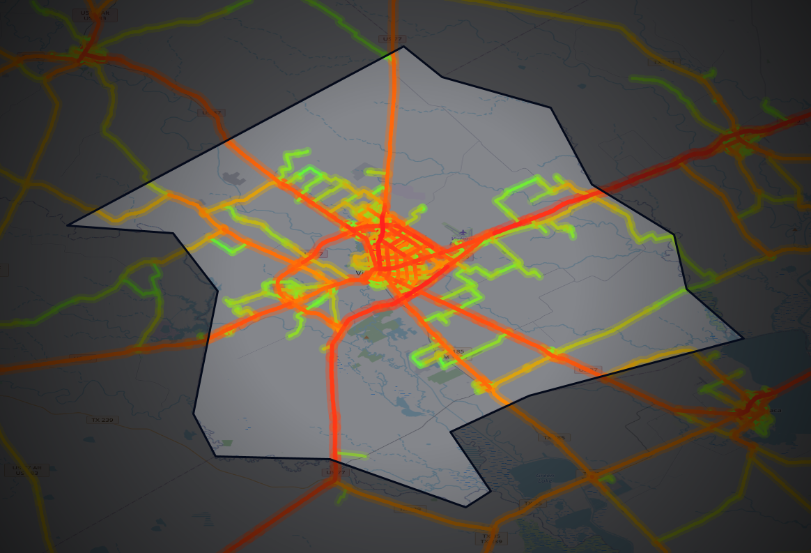 Traffic map of Victoria, Texas