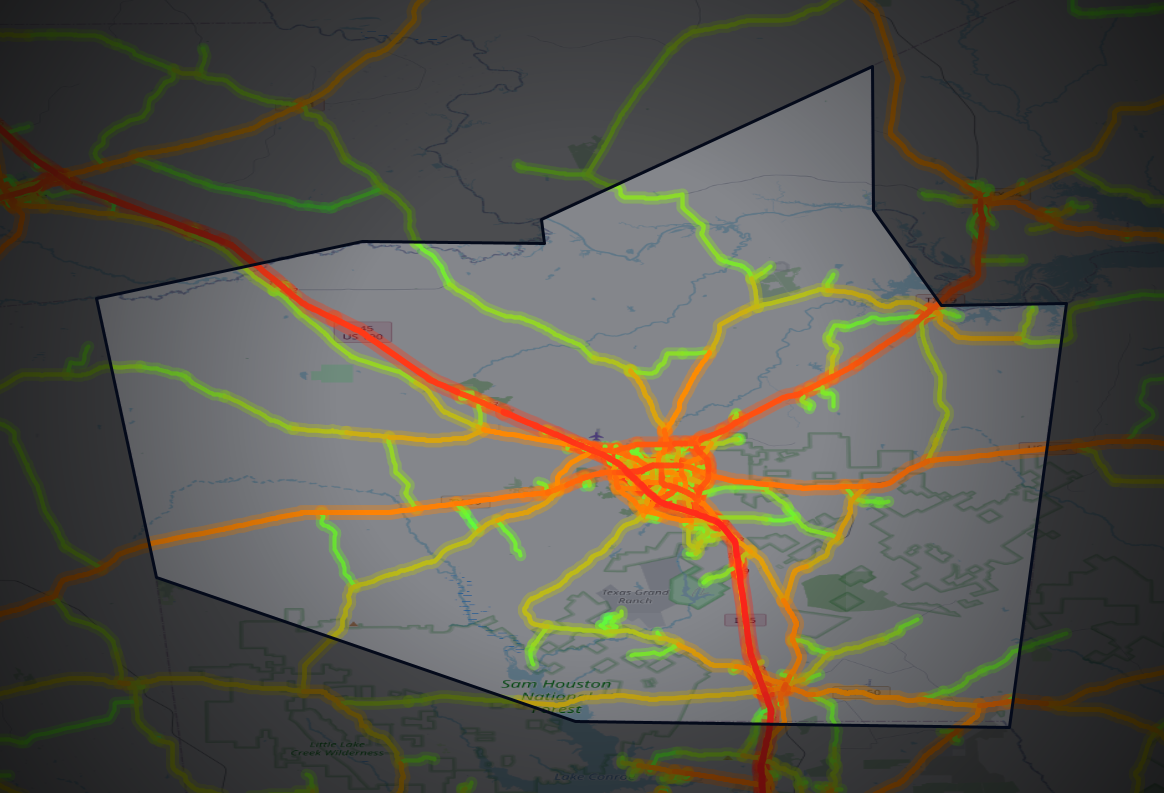 Traffic map of Walker, Texas