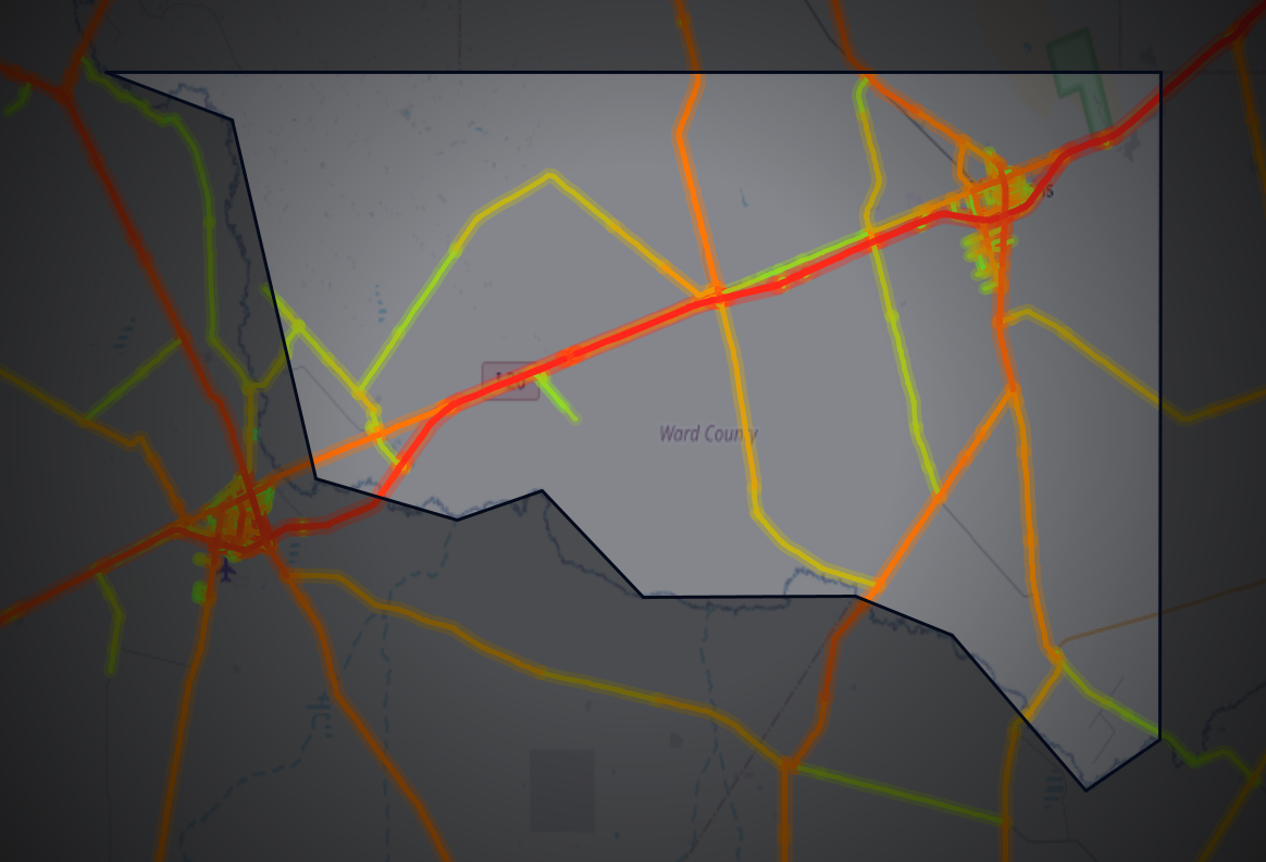 Traffic map of Ward, Texas