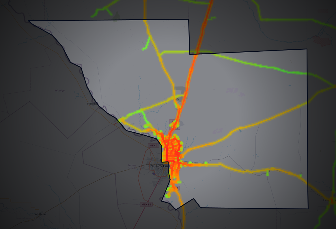 Traffic map of Webb, Texas