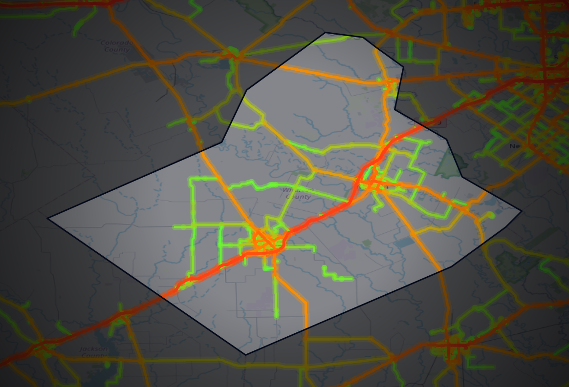 Traffic map of Wharton, Texas
