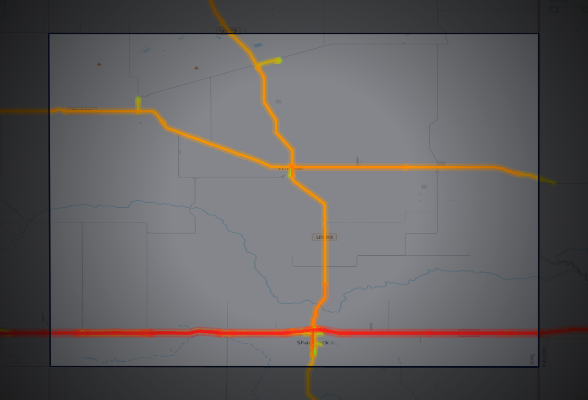 Traffic map of Wheeler, Texas