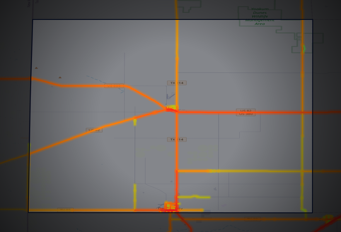 Traffic map of Yoakum, Texas