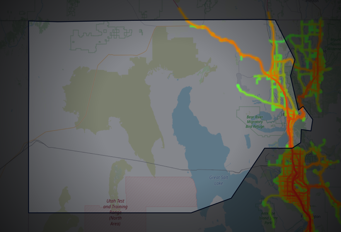 Traffic map of Box Elder, Utah