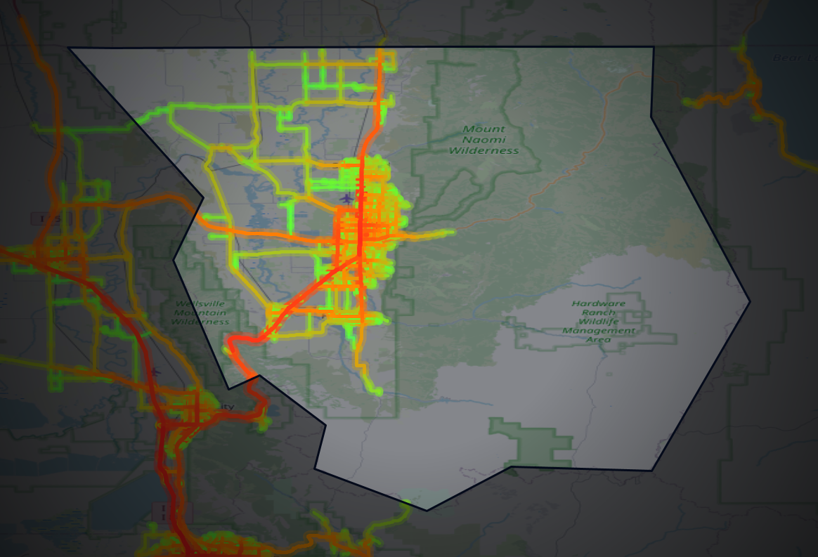 Traffic map of Cache, Utah