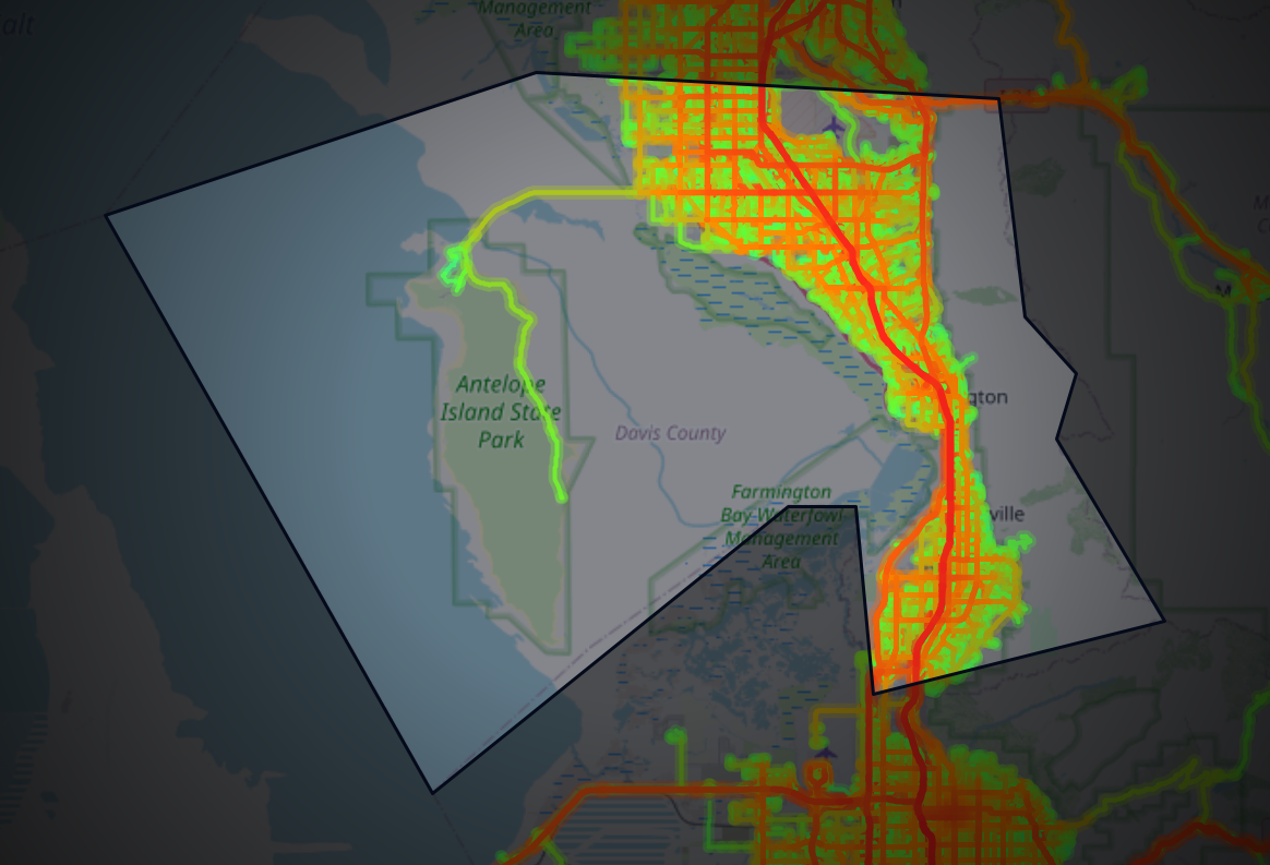 Traffic map of Davis, Utah