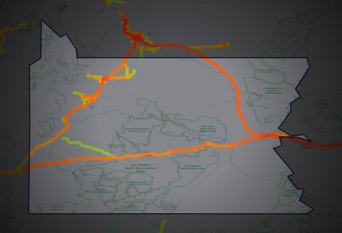 Traffic map of Emery, Utah