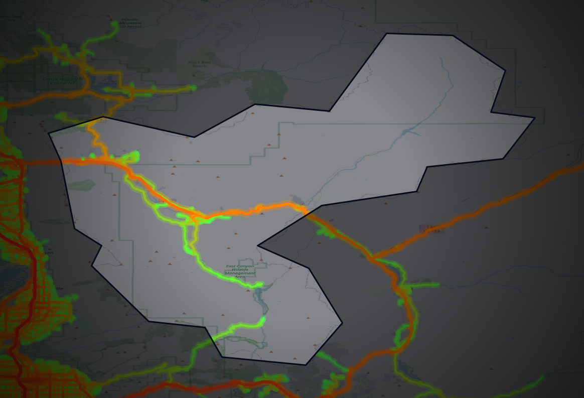 Traffic map of Morgan, Utah