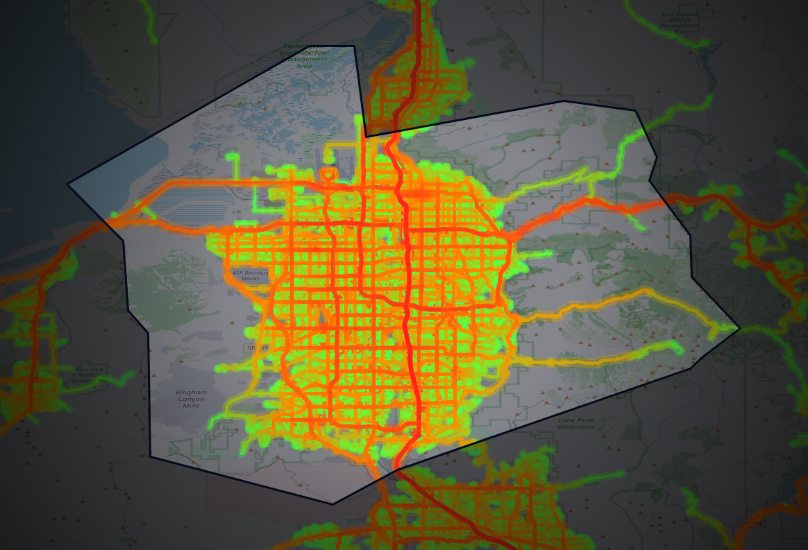 Traffic map of Salt Lake, Utah