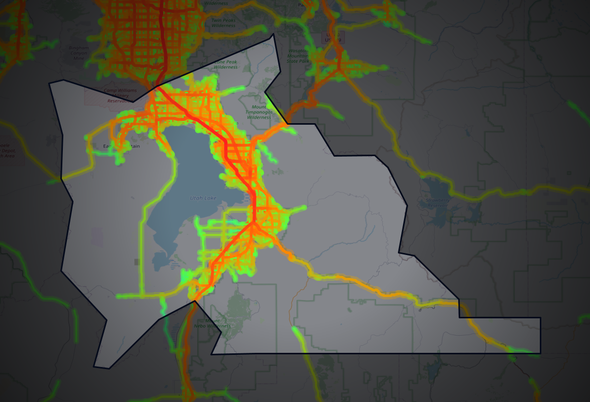 Traffic map of Utah, Utah