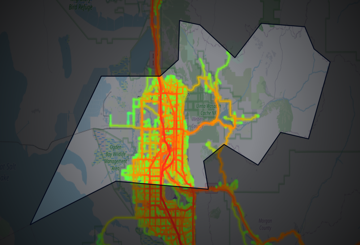 Traffic map of Weber, Utah