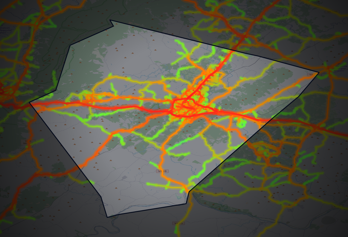 Traffic map of Albemarle, Virginia