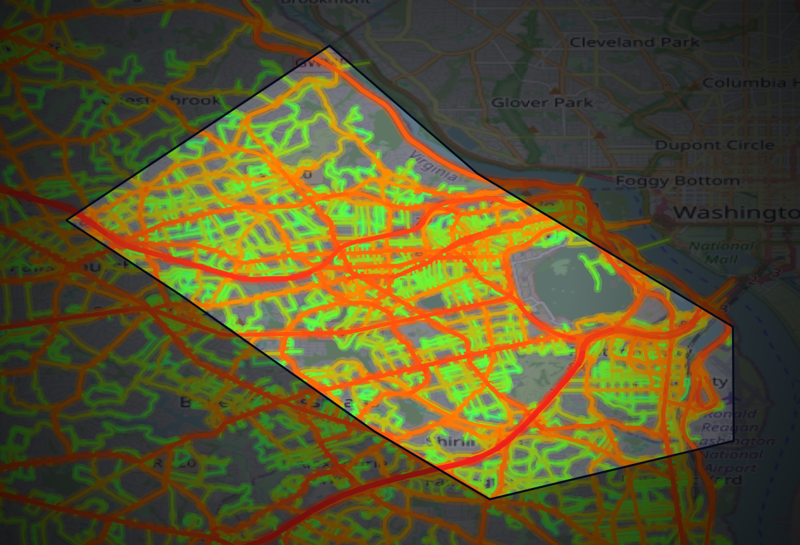 Traffic map of Arlington, Virginia
