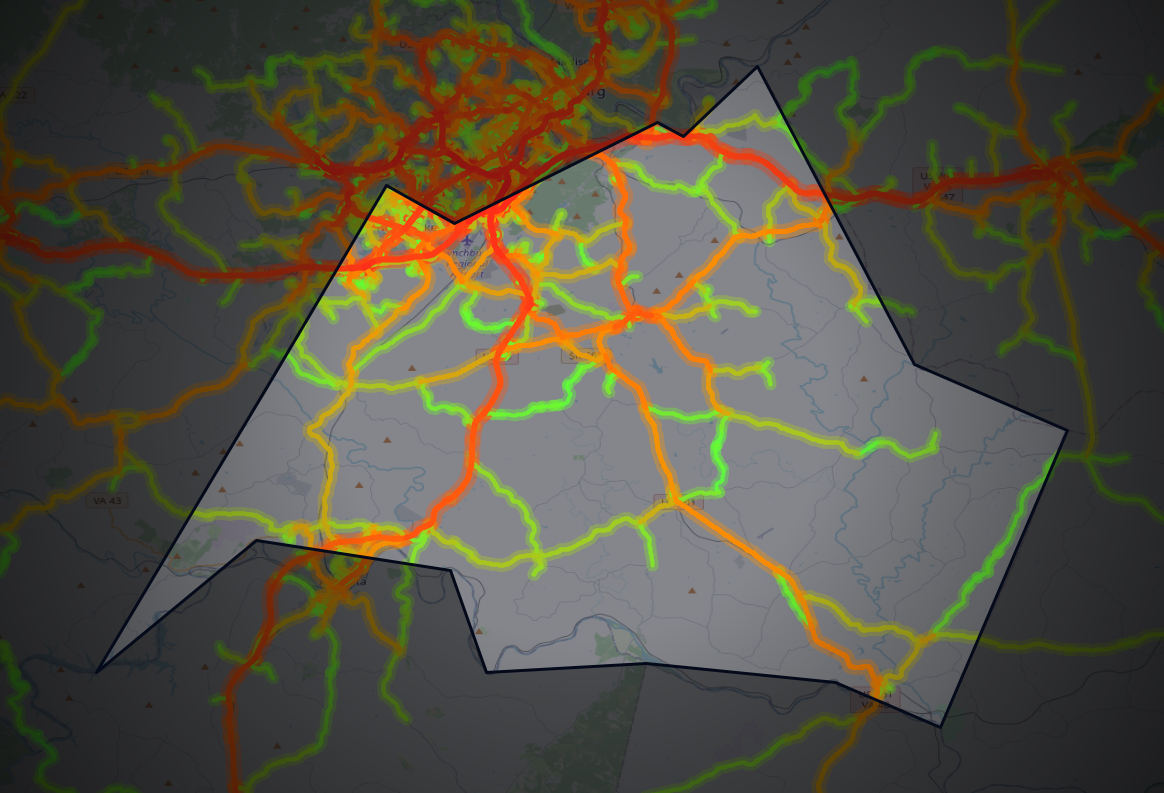 Traffic map of Campbell, Virginia