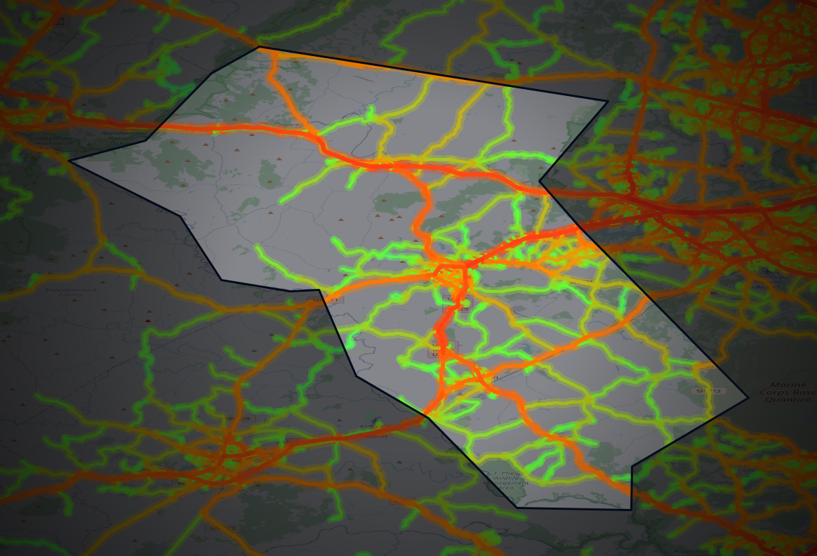 Traffic map of Fauquier, Virginia