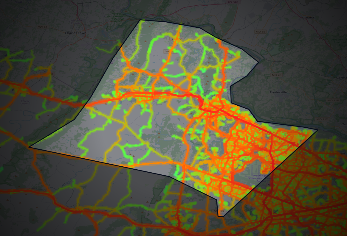 Traffic map of Loudoun, Virginia
