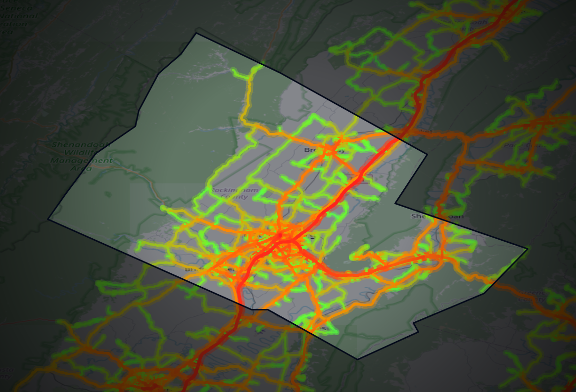 Traffic map of Rockingham, Virginia
