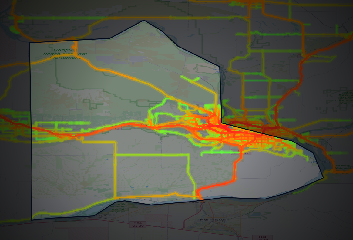 Traffic map of Benton, Washington