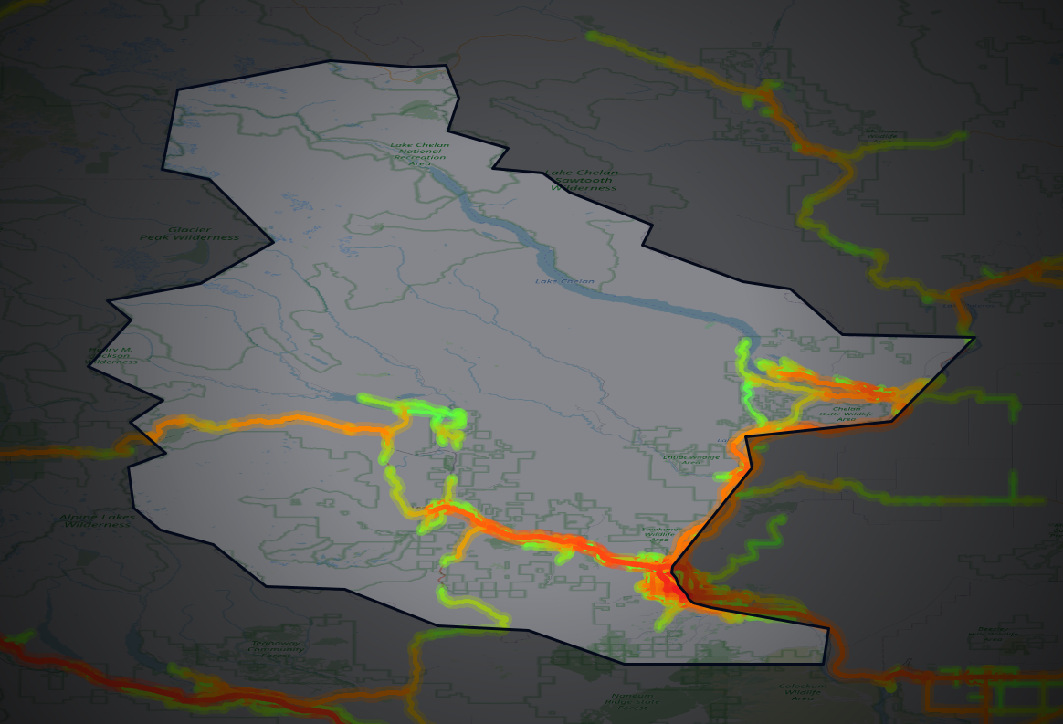 Traffic map of Chelan, Washington