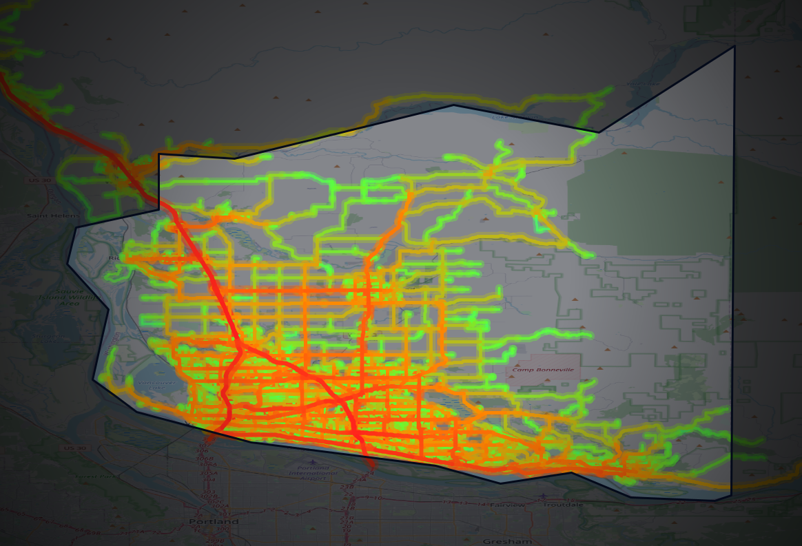 Traffic map of Clark, Washington