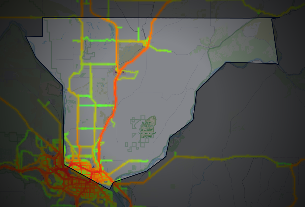 Traffic map of Franklin, Washington