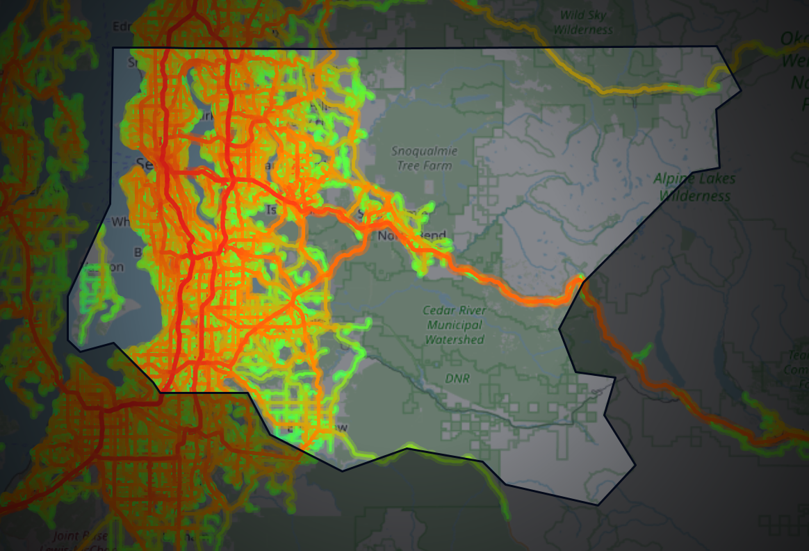 Traffic map of King, Washington