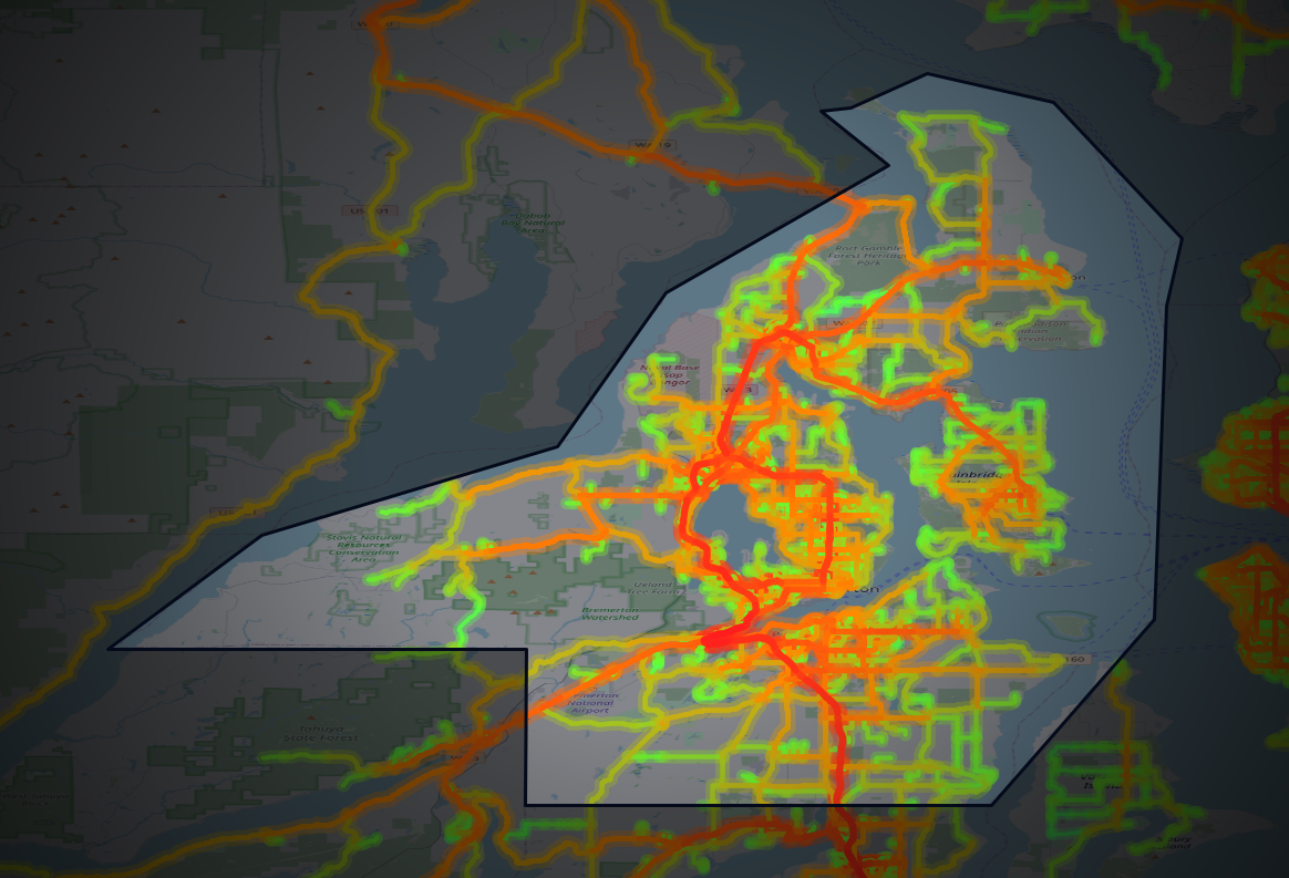 Traffic map of Kitsap, Washington