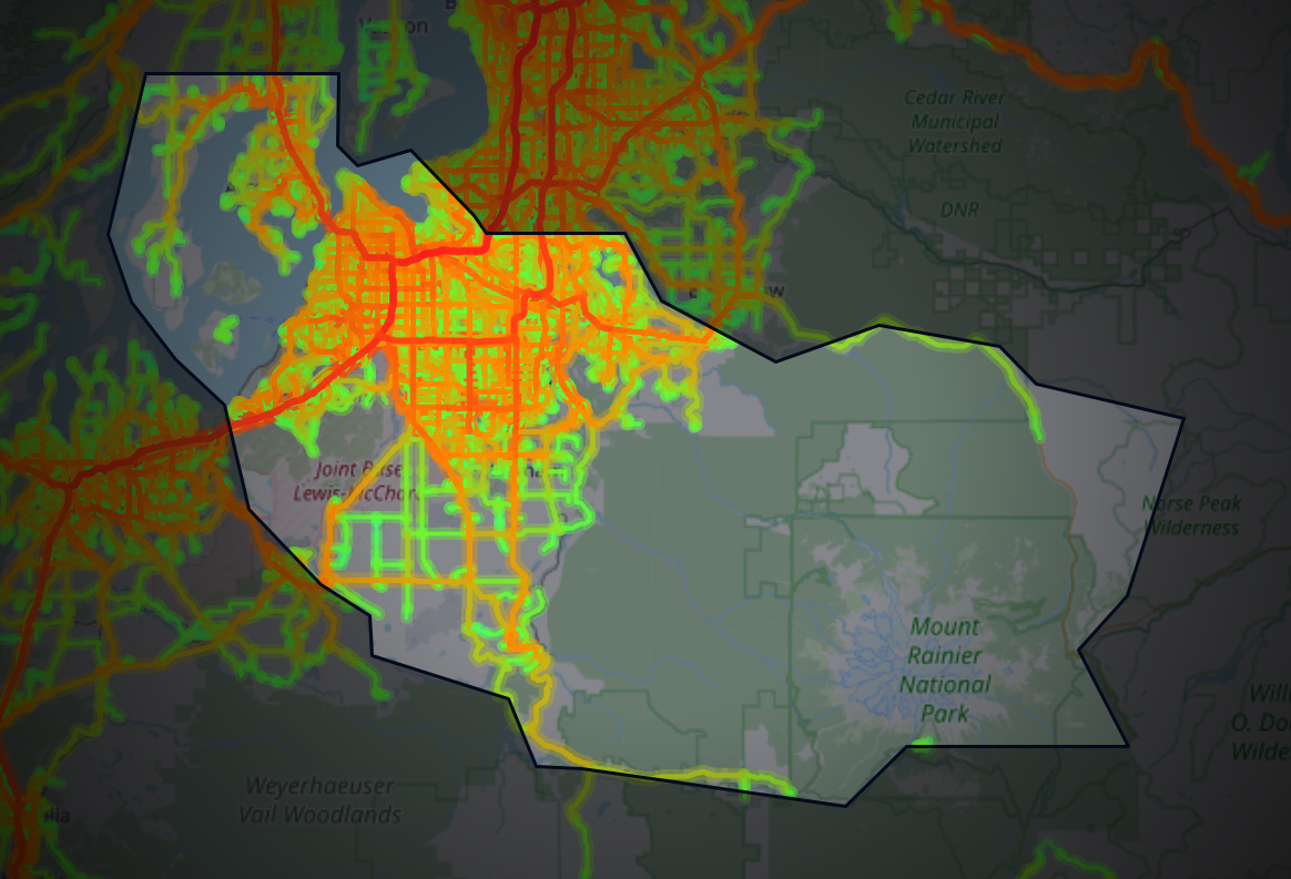 Traffic map of Pierce, Washington