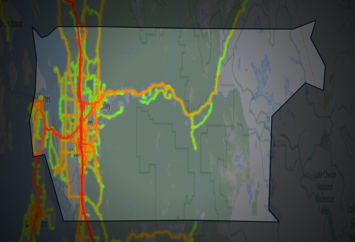 Traffic map of Skagit, Washington
