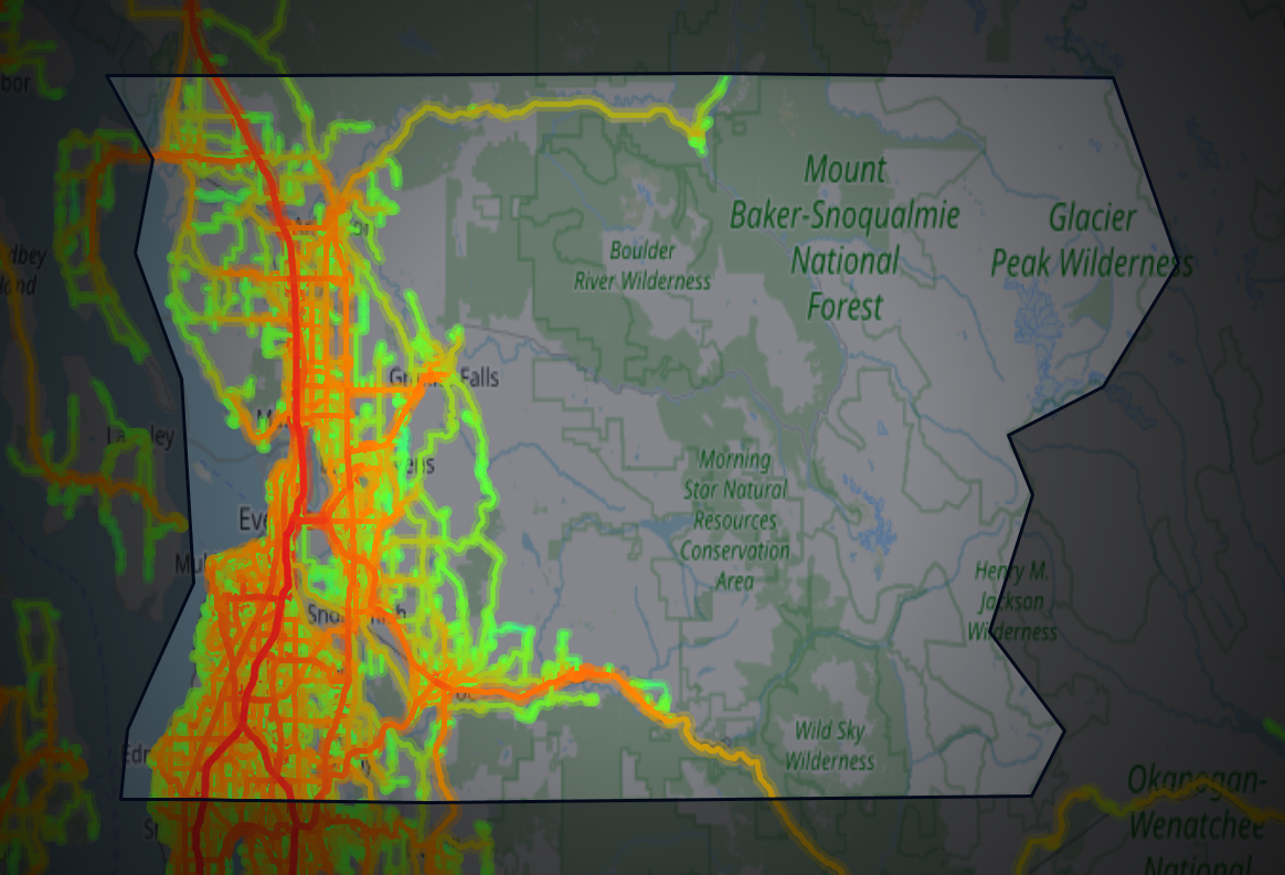 Traffic map of Snohomish, Washington