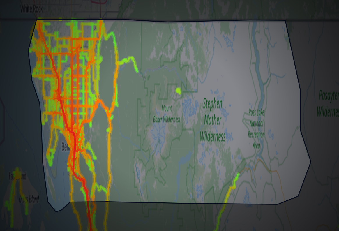 Traffic map of Whatcom, Washington