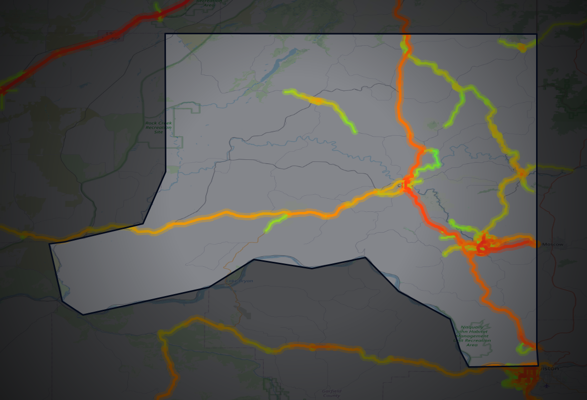 Traffic map of Whitman, Washington