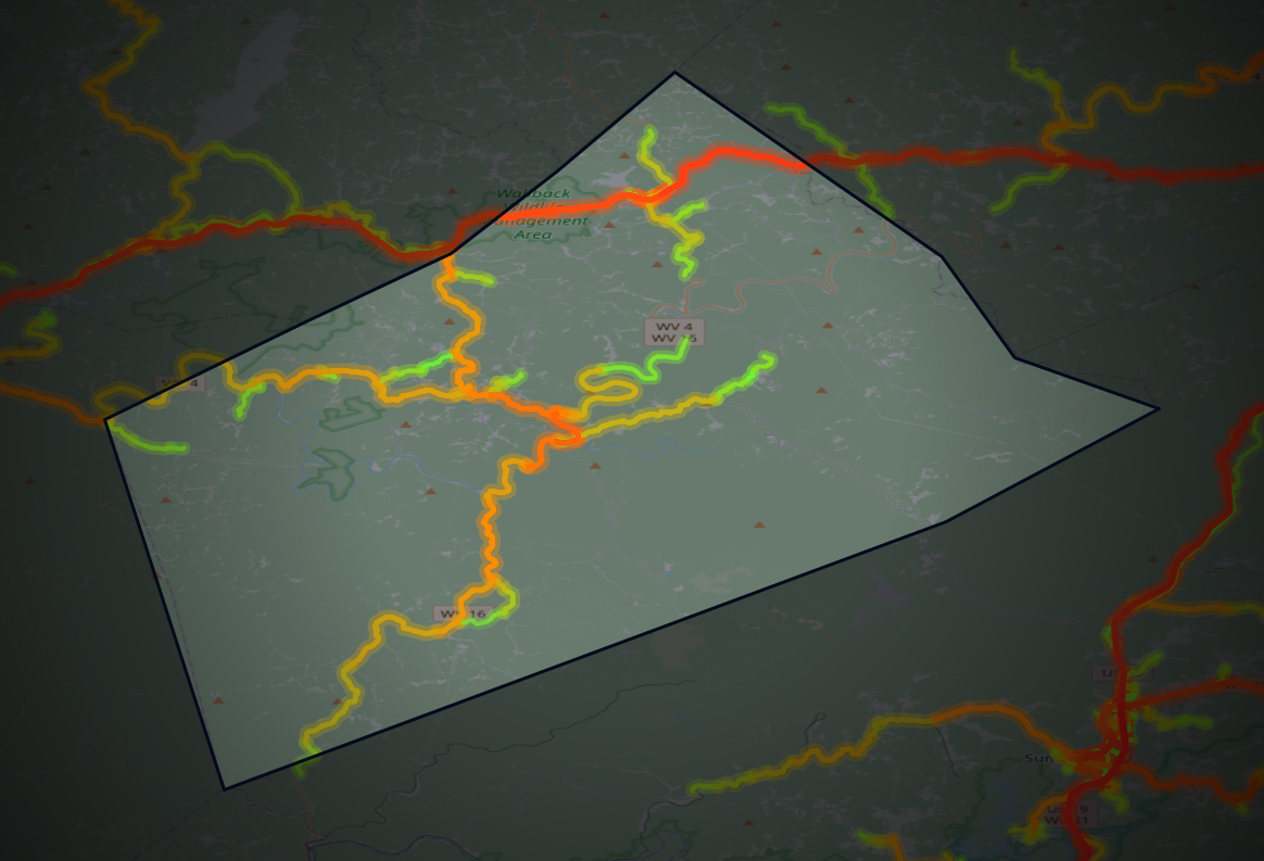 Traffic map of Clay, West Virginia