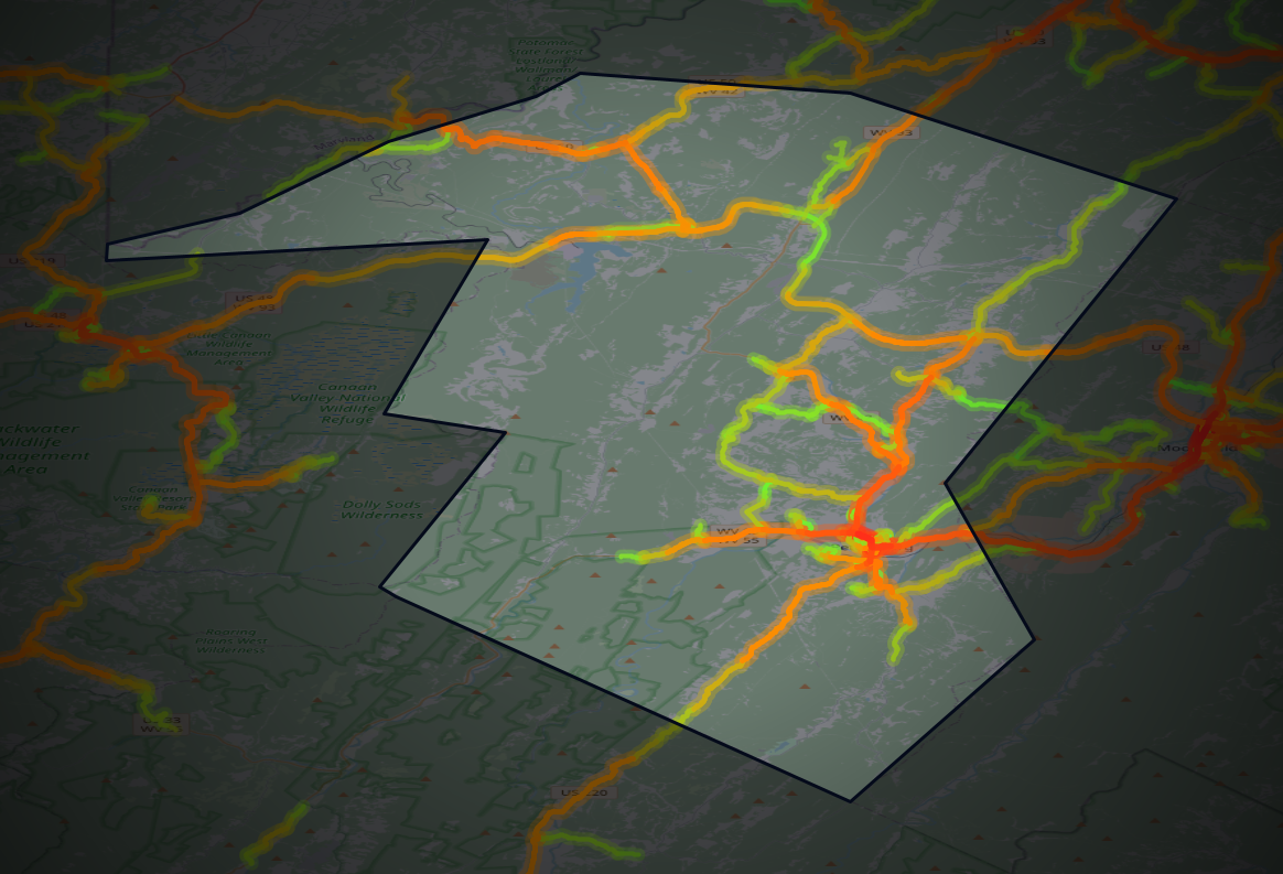 Traffic map of Grant, West Virginia