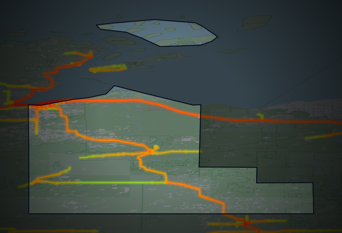 Traffic map of Ashland, Wisconsin