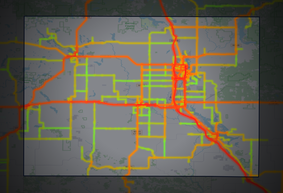 Traffic map of Barron, Wisconsin