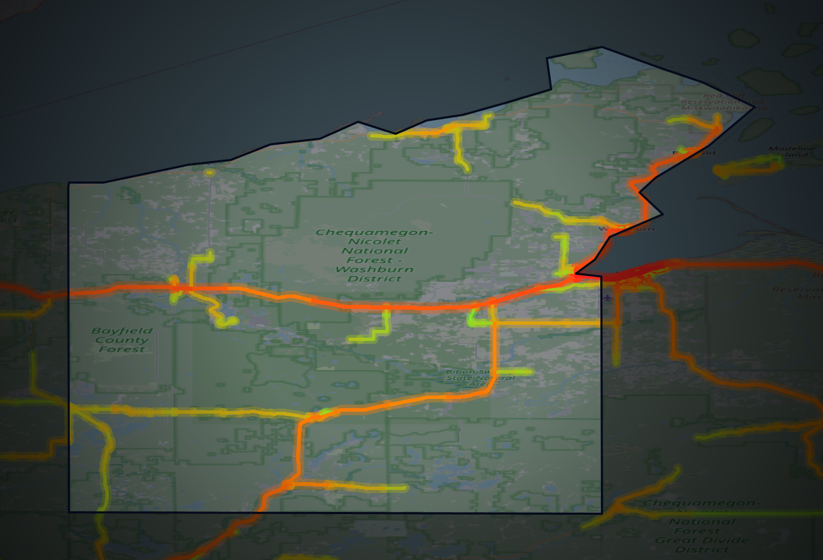 Traffic map of Bayfield, Wisconsin