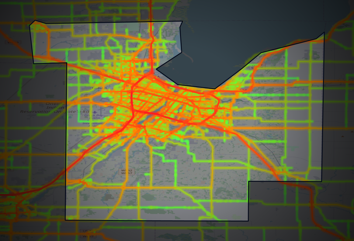 Traffic map of Brown, Wisconsin